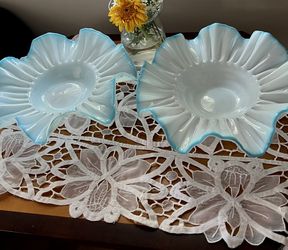 Vintage Opaline Bride Baskets