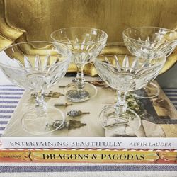 Vintage Crystal Cut Coupe or Dessert Glasses