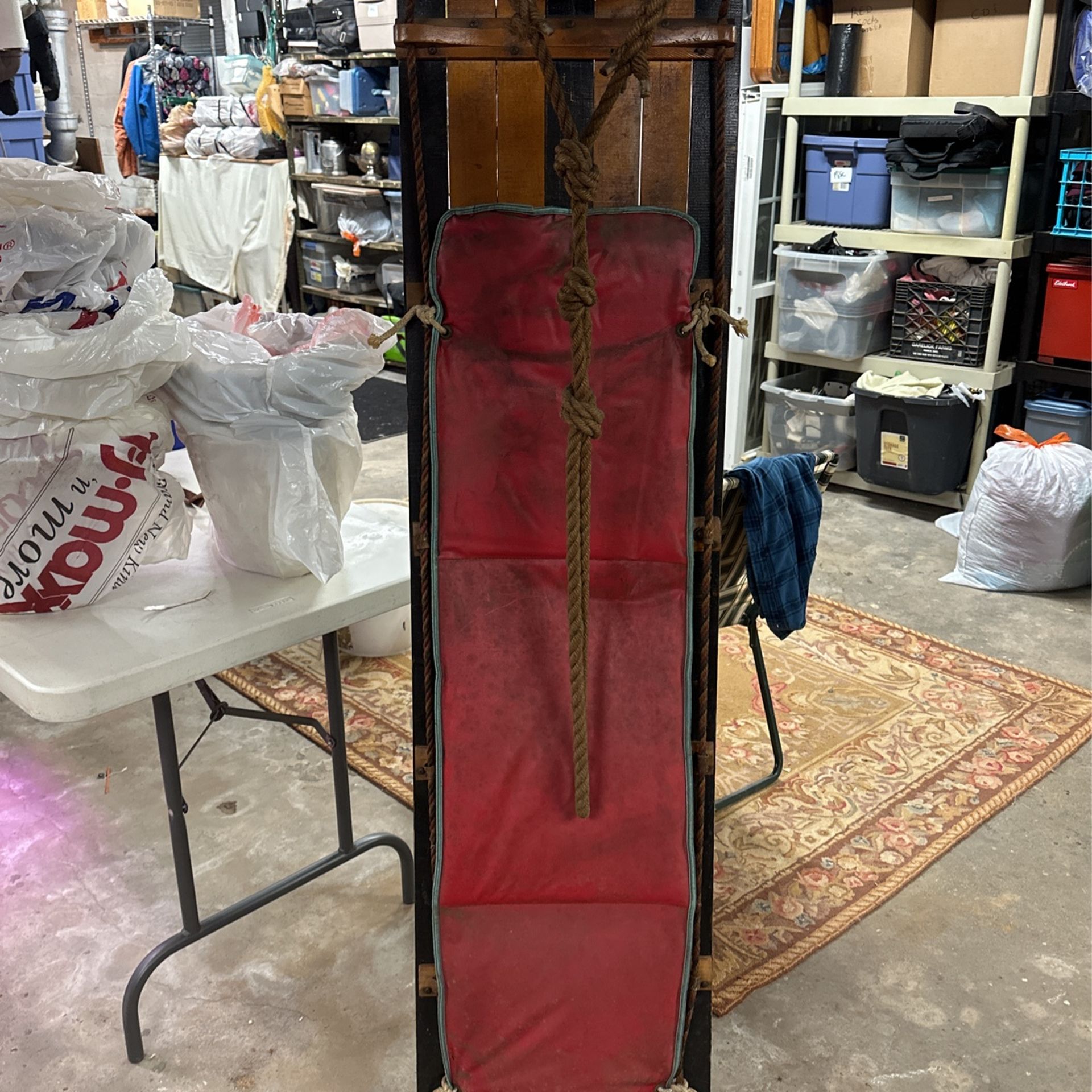Steam Bent Wood Toboggan With Pad