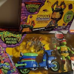 TMNT Teenage Mutant Ninja Turtle Battle Cycle With Raphael And Michaelangelo Mutant Mayhem Puzzle