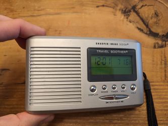 Sharper Image Travel Sound Soother 20 Portable White Noise Machine Clock Tested
