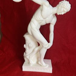 Vintage 11.5 Greek Alabaster Disc Thrower Imported From Greece
