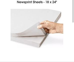 Plain Newsprint 18 X 24”, Over 1500 Sheets- 50lbs