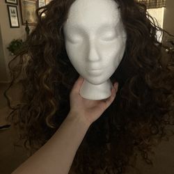 Long Big Curly Brown Lace Front Wig