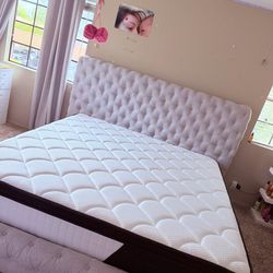 King upholstered bed frame