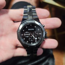 Bulova Watch Diamond Gunmetal Steel