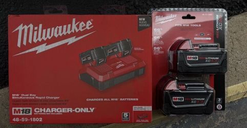 M18 Dual Rapid Charger With (2) 5.0 Batteries 