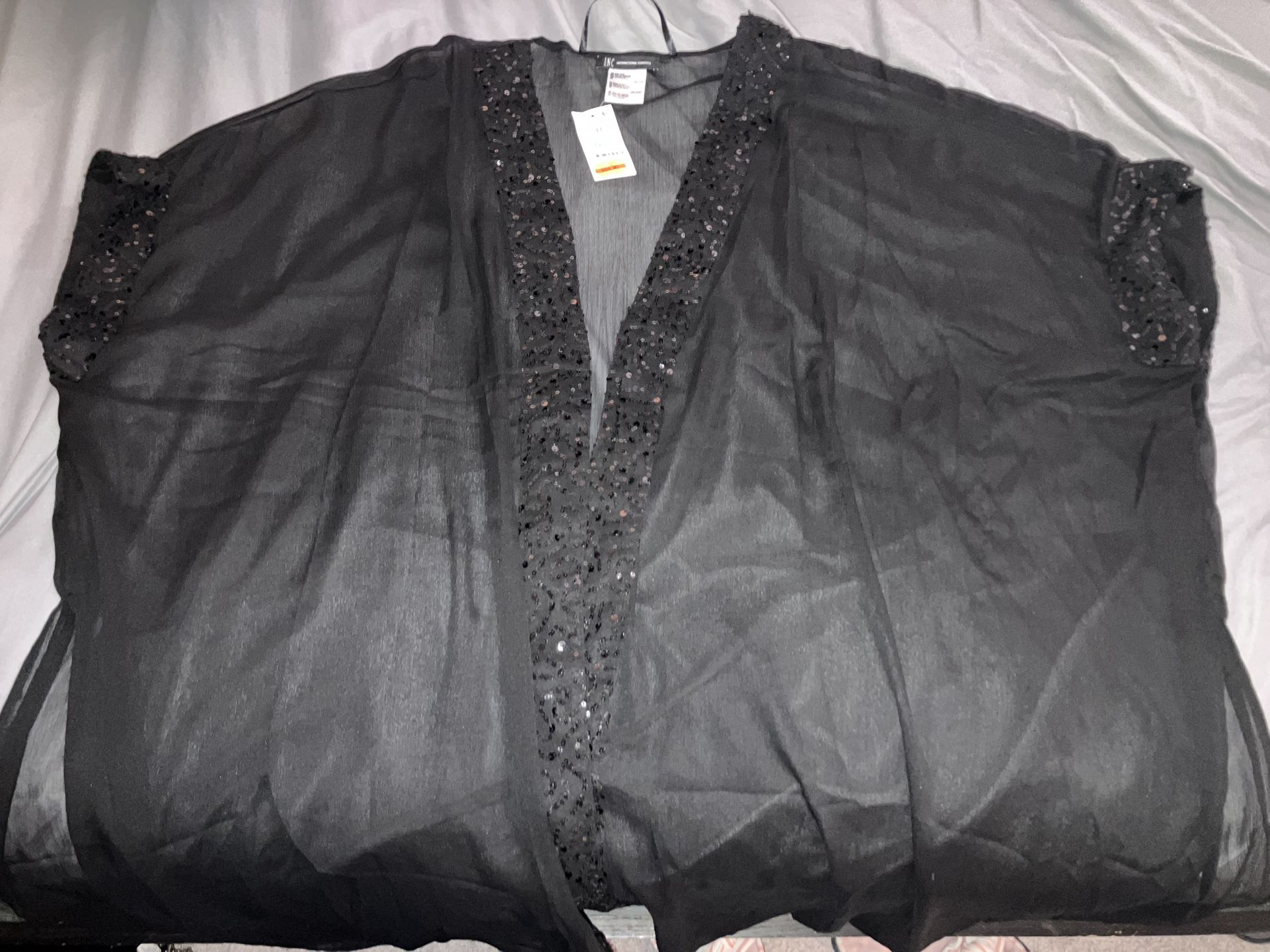 Brand new with tags black sheer sequin cover up