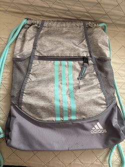 Adidas Drawstring Sackpack Gray and Teal