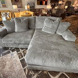Gray 2 Piece Sofa Chaise Sectional 