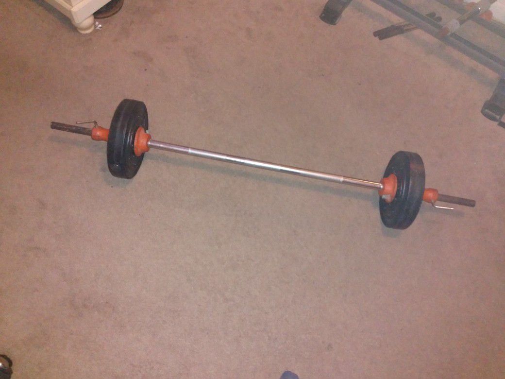 Five Foot Barbell with 30 Pounds of Weight Plates