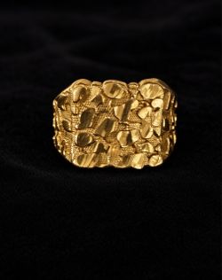 Gold Nugget Pinky Ring