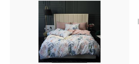 King High Threat Count Cotton Duvet Cover Set 