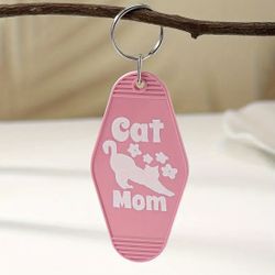 Brand New Cat Mom Pink Pendant Key Ring 