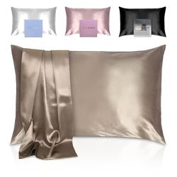 GOLDEN HOUR 100% Mulberry Silk Pillowcase – 22 Momme Luxury Queen Size with Zipper, Perfect Wedding & Housewarming Gift 