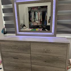 Dresser with Mirror and Lights