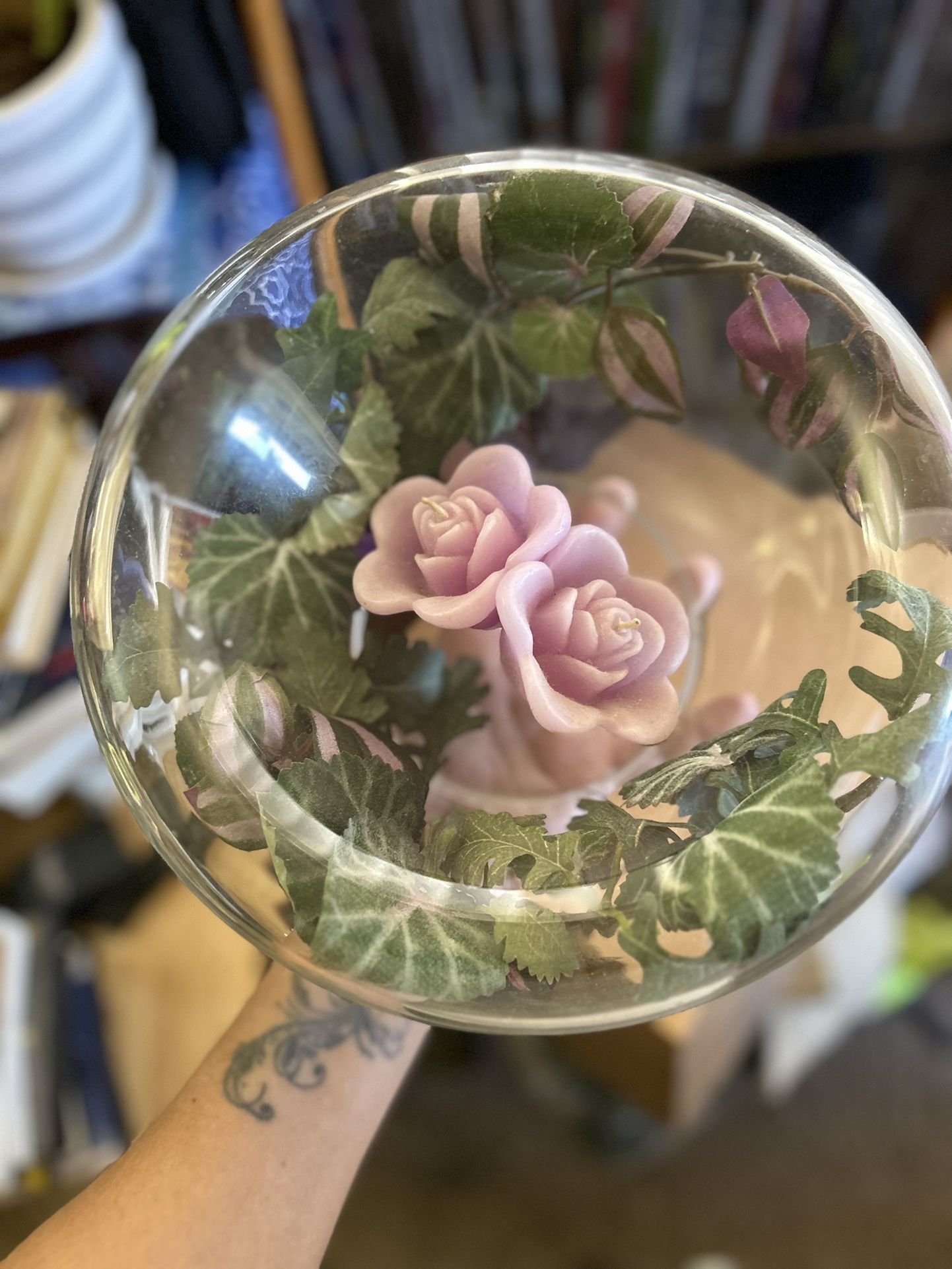 Glass Bowl Floating Candle Holder