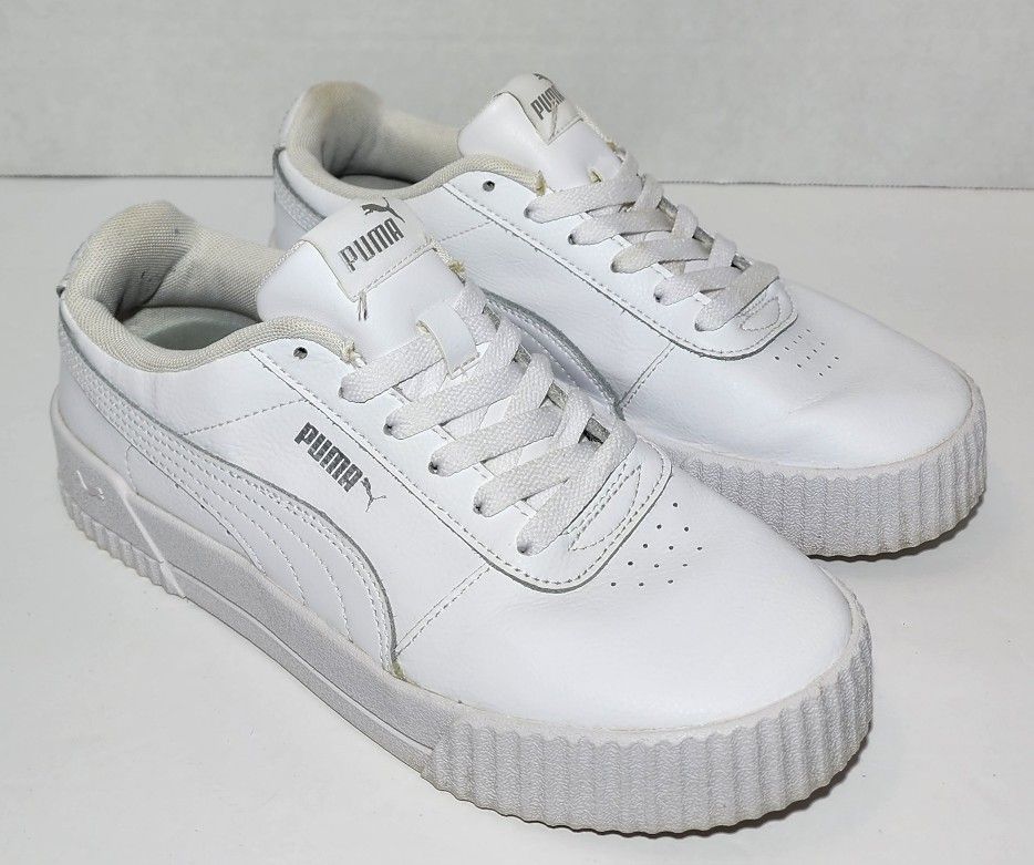 Puma Womens Carina 370325-02 White Casual Shoes Sneakers Size 8 - USED NO BOX