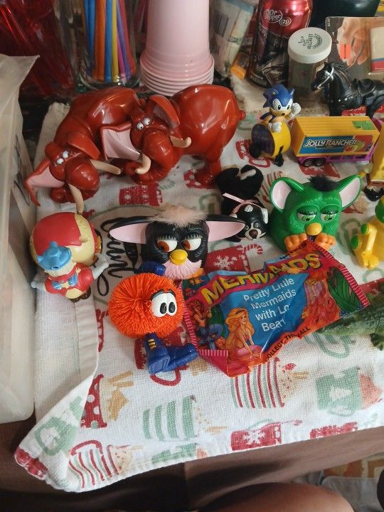 SpongeBob, Sonic,operation,Ants,Furby,ty Baby,Jolly Rancher,Tarzan,mermaids