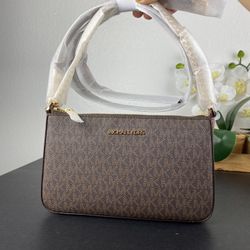 Michael Kors Jet Set Travel MD Zip Pouchette Crossbody Bag