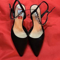 Nina Satin Slingback Pumps W/ Rhinestone Ankle Strap