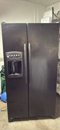 Maytag Black Side-by-Side Refrigerator with Ice Dispenser
