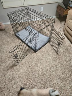 Brand New 36" Double-Door Dog Crate + Premium 4Knines Waterproof Mat - Never Used!