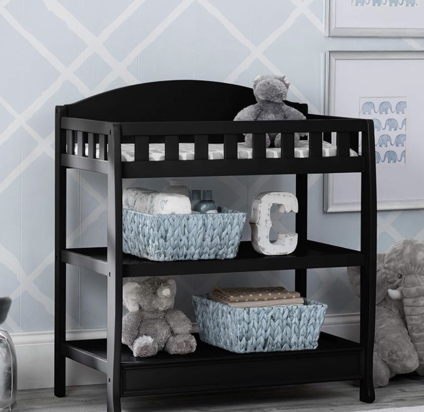 Delta Baby Children Infant Changing Table with Pad, Black