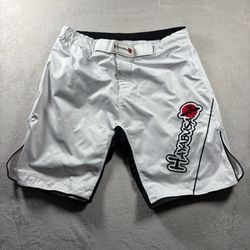 Hayabusa Shorts Men’s 34 White Mix Martial Arts MMA Jiu Jitsu Fight UFC #8F