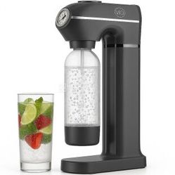 Home, Soda Maker with BPA-Free Bottle(1L) 1-Click Carbonation Streaming for Any Fizz, Compatible with 60L CO2 Carbonator (NOT Included), (Black)