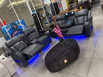 Power Recliner Sofa Set With Bluetooth and Speakers 🔊