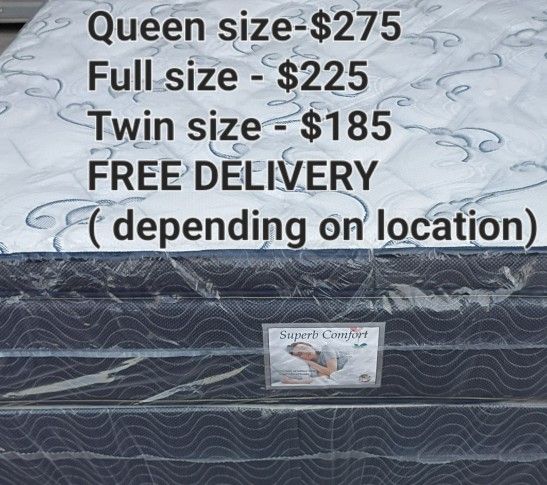 Brand New Queen Size Pillowtop Mattress Included Box Spring 