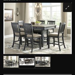Ashley's Counter height Dining Table With 6 Chairs.