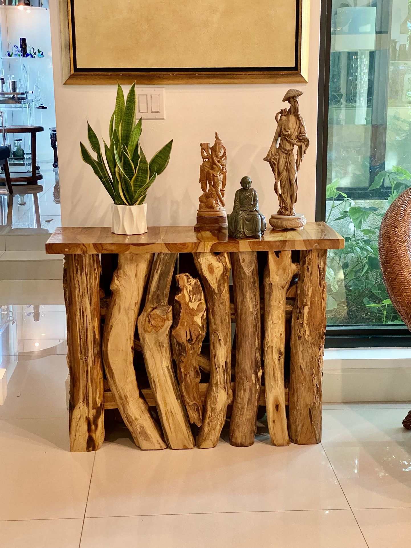 Driftwood Console Entry Table Like New