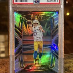 2020 Panini Select #244 Justin Herbert [Silver Prizm] PSA 9 MINT RC