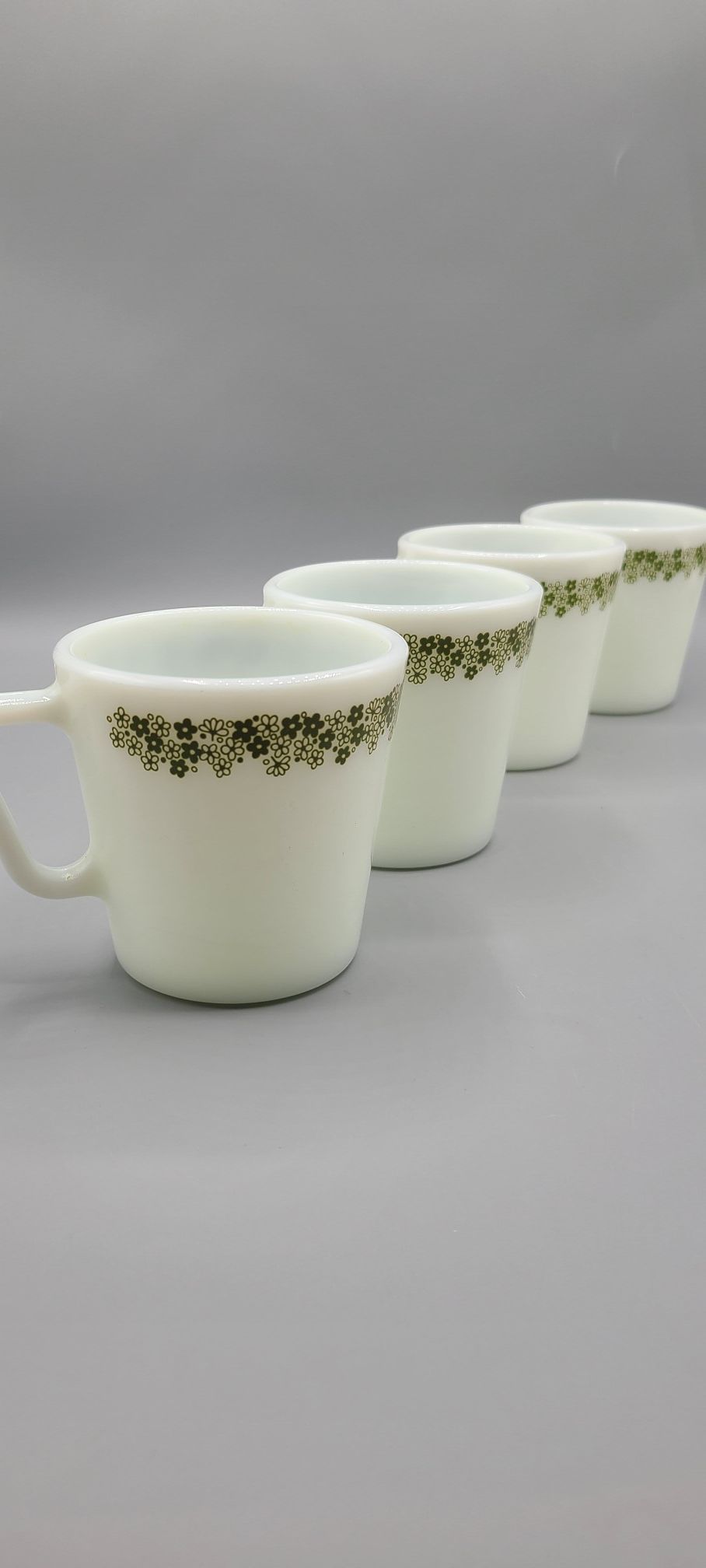 4 Vintage Pyrex Spring Blossom Coffee Cups