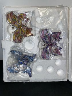 Stained Glass Butterfly Suncatcher Set of 3