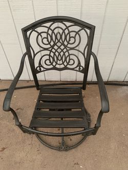 (Solo) Metal Cast Aluminum Patio Swivel Rocker Chair