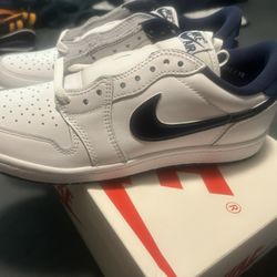 Nike Air Jordan 1 Retro Low 85 OG White Metallic Navy Blue Size 9