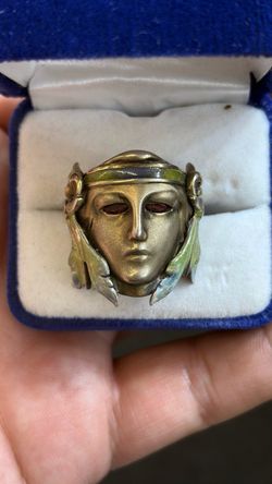Turn of the century art silver Athena ruby ring vintage antique buy sale trade gold silver platinum 10k 14k 24k
