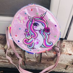 “Believe in Magic” Girls Sparkly Unicorn Backpack/Purse