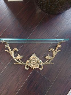 Hanging glass and brass decor