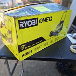 RYOBI ONE+ 18V 13 in. Cordless Battery Walk Behind Push Lawn Mower with 4.0 Ah Battery and Charger