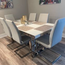 Dining Table And 6 Chairs Set 