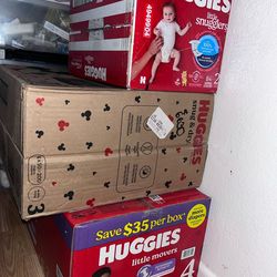 Huggies Diapers Sizes 2, 3, & 4
