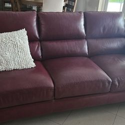 Red Leather Sofa
