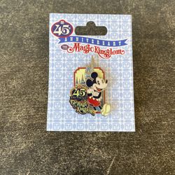 New Walt Disney World Mickey Mouse Magic Kingdom 45th Anniversary Pin