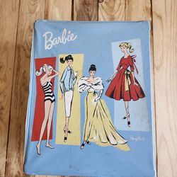Vintage 1961 Barbie Blue Ponytail Carrying Case Clothes & Accessories No Doll