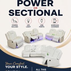 🔥 LUXURY POWER RECLINING SETS 🔥 Sofa & Loveseat with Power Recliners OR Large Power Sectionals Starting at ONLY $1599!