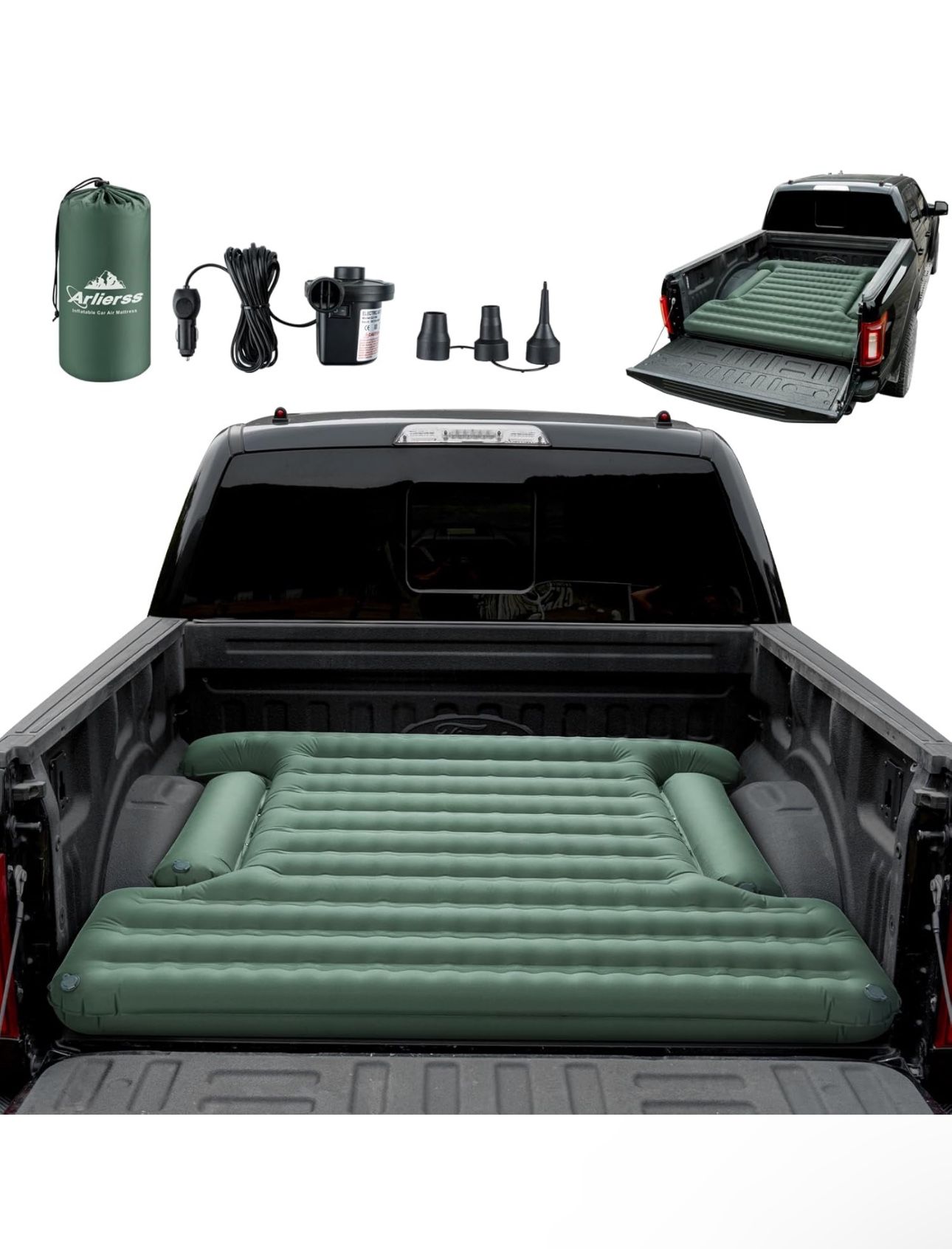 Truck Bed Air Mattress 5.5ft-5.8ft Inflatable Camping Mattress for Truck Camping with Air Pump